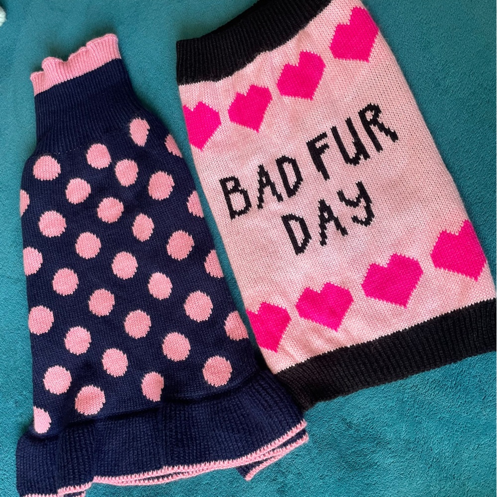 Pet Sweater Bundle Bad fur Day cute heart print